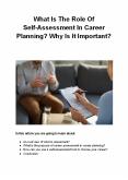 What Is The Role Of Self-Assessment In Career Planning? Why Is It Important? PowerPoint PPT Presentation