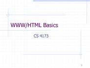 WWW and Basic Html