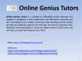 Online Genius Tutors PowerPoint PPT Presentation