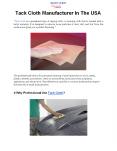 Best Tack Cloth Manufacturer And Supplier In The USA - Bond Corp. PowerPoint PPT Presentation