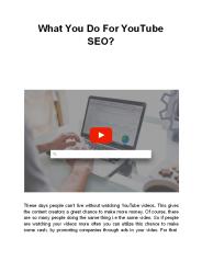What You Do For YouTube SEO?