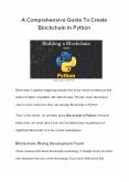 A Comprehensive Guide To Create Blockchain In Python | Blockchain Technology In Pyth PowerPoint PPT Presentation