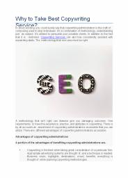 Why to Take Best Copywriting Service?