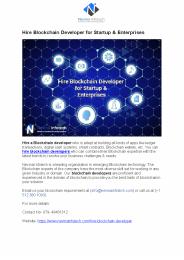 Hire Blockchain Developer for Startup & Enterprises