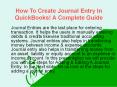 How To Create Journal Entry In QuickBooks! A Complete Guide PowerPoint PPT Presentation