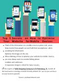 Top 5 Secrets on How to Optimize Your Website for Mobile Devices PowerPoint PPT Presentation