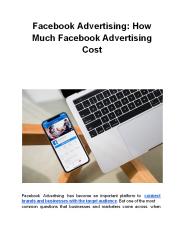 Facebook Advertising: How Much Facebook Advertising Cost