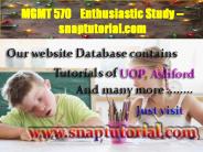 MGMT 570  Enthusiastic Study -- snaptutorial.com