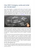 How SEO Company works and what are its services? PowerPoint PPT Presentation