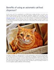 Benefits of using an automatic cat food dispenser?