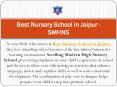Best Nursery School in Jaipur - SMHNS PowerPoint PPT Presentation