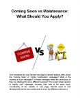 Coming Soon vs Maintenance: What Should You Apply? PowerPoint PPT Presentation