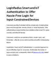 Smart and IoT Authentication