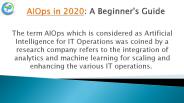 AIOps in 2020: A Beginner's Guide