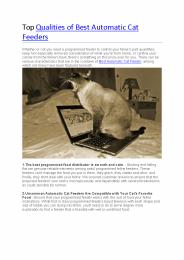 Top Qualities of Best Automatic Cat Feeders