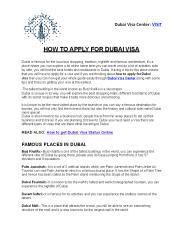 HOW TO APPLY FOR DUBAI VISA