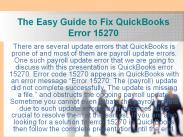 The Easy Guide to Fix QuickBooks Error 15270