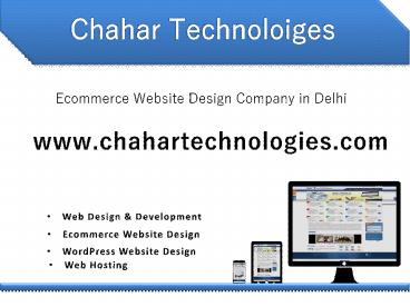 Ecommerce Website Design Company in Delhi