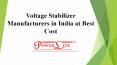 Voltage Stabilizer Manufacturers in India PowerPoint PPT Presentation