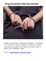 Drug Possession Attorney Houston