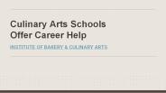 Culinary Arts Schools Offer Career Help | CHEF IBCA