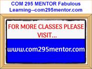 COM 295 MENTOR Fabulous Learning--com295mentor.com