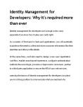 Identity Management for Developers: Why it's required more than ever PowerPoint PPT Presentation