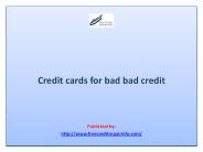 Credit cards for bad bad credit