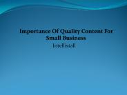 Importance of quality content for small business