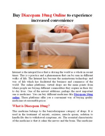 Buy Diazepam 10mg Online to experience increased convenience
