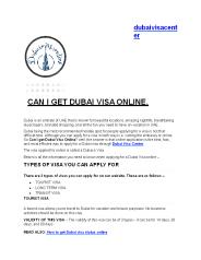 CAN I GET DUBAI VISA ONLINE