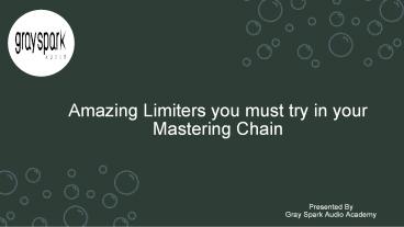 Limiters You Must Try In Your Mastering Chain