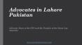 Professional Advocates in Lahore Pakistan - Advocate Nazia PowerPoint PPT Presentation