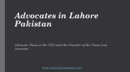 Professional Advocates in Lahore Pakistan - Advocate Nazia