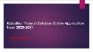 Rajasthan Patwari Syllabus Online Application Form 2020-2021