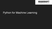 Python Programming for Machine Learning