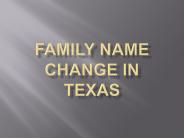 Change Family Name in Texas