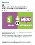 Which is Best eCommerce platform Between Shopify and WooCommerce? PowerPoint PPT Presentation
