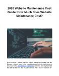 2020 Website Maintenance Cost Guide: How Much Does Website Maintenance Cost? PowerPoint PPT Presentation