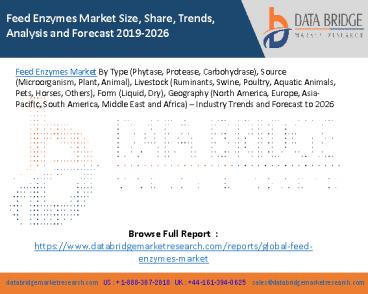 Feed Enzymes Market Size, Share, Trends, Analysis and Forecast 2019-2026