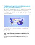 Add the Activity Calendar of Calendar 365 in the Dynamics Dashboard PowerPoint PPT Presentation