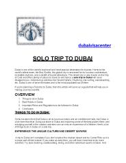 SOLO TRIP TO DUBAI