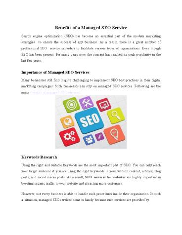 Benefits of Managed SEO Services