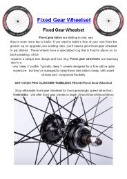 Fixed Gear Wheelset