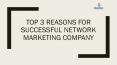 Top 3 Reasons for Successful Network Marketing Company PowerPoint PPT Presentation