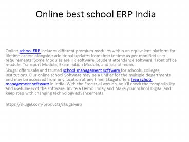 Online best school ERP India
