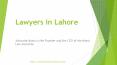 An Overview how to hire the Best lawyers in lahore PowerPoint PPT Presentation