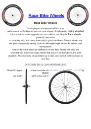 Race Bike Wheels