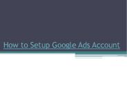 How to setup google ads account