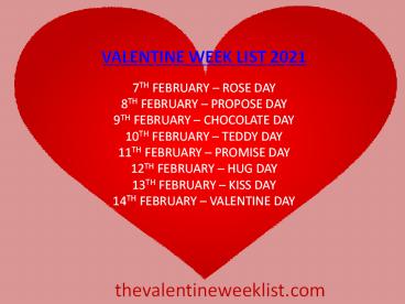 Valentine Week List 2021 Complete Schedule